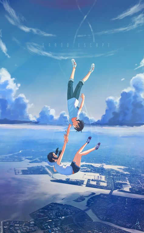 Hodaka X Hina, Makoto Shinkai Wallpaper, Photo Manga, Tipografi 3d, Makoto Shinkai, Sky Anime, Film Anime, Japon Illustration, Anime Backgrounds Wallpapers