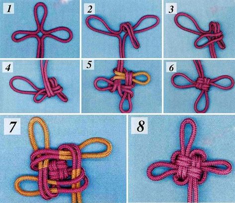 Chinese Rope Knot, Chinese Knot Tutorial, Chinese Lucky Knot, Chinese Macrame, Pretty Knots, Knots Jewelry, Pola Macrame, Types Of Knots, Japanese Knot