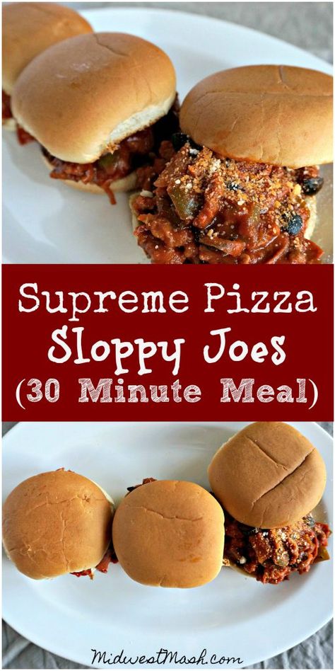 Pizza Sloppy Joes, Veggies And Sausage, Homemade Sloppy Joe Recipe, Make A Pizza, Best Sandwich Recipes, Homemade Sloppy Joes, Supreme Pizza, Sheet Pan Dinners Recipes, Sloppy Joes Recipe