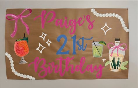 🎉 Tequila, Aperol Spritz, and the perfect banner to celebrate Paige’s 21st! #twentyfirstbirthday #21stbirthday #birthdaybanner Painted Birthday Banner, 21st Birthday Banner, Painted Banner, Twenty First Birthday, Paint Font, Aperol Spritz, Font Types, 21st Birthday, Twenty One