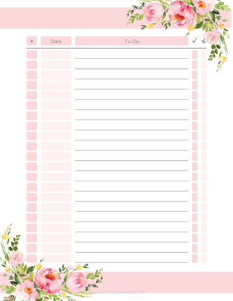 Simply Love Printables Pink Floral To Do List Pink To Do List Template, Cute To Do List Template Free Printable, To Do List Template Free Printable, Cute To Do List Template, To Do Lists Aesthetic, Love Printables, Free To Do List, Free Calendars, To Do List Template