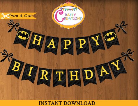 Batman Banner - Printable Batman Birthday Party Banner- Batman Birthday Banner- Batman Decorations - INSTANT DOWNLOAD - CraftyCreationsUAE by CraftyCreationsUAE on Etsy Batman Banner, Batman Decorations, Batman Printables, Batman Party Supplies, Batman Decor, Batman Cartoon, Batman Theme, Batman Inspired, Batman Birthday Party