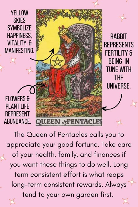 The Queen of Pentacles represents various meanings related to aspirations, abundance, nurturing, practicality, and security. If you pull the Queen of Pentacles it may indicate that you are like the queen and/or she can teach you a few things about maintaining your kingdom. Continue to look even deeper into the symbolic and profound lessons hidden in the Queen of Pentacles by clicking the link below. #tarotcardmeanings #spirituality #spiritualknowledge #tarot #queenofpentacles #abundance Queen Of Pentacles Tarot Meaning Reverse, Tarot Queen Of Pentacles, Queen Of Pentacles Aesthetic, Queen Of Pentacles Tattoo, Queen Of Pentacles Reversed, Queen Of Pentacles Tarot Meaning, Tarot Explained, Queen Of Pentacles Tarot Card, The Queen Of Pentacles