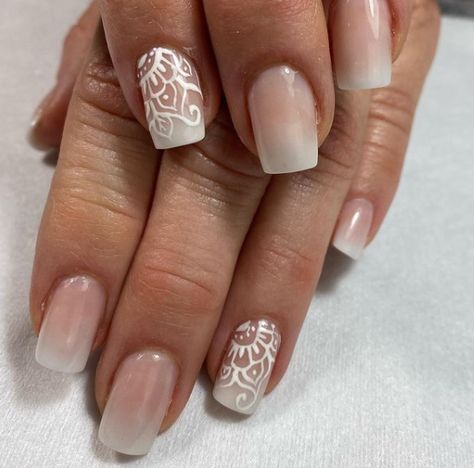 Mandala French Ombre Nail Designs Nail Designs Chic, Birthday Look, French Ombre, Mandala Patterns, Ombre Nail, Classic French Manicure, Nail Care Tips, Ombre Nail Designs, Mandala Pattern