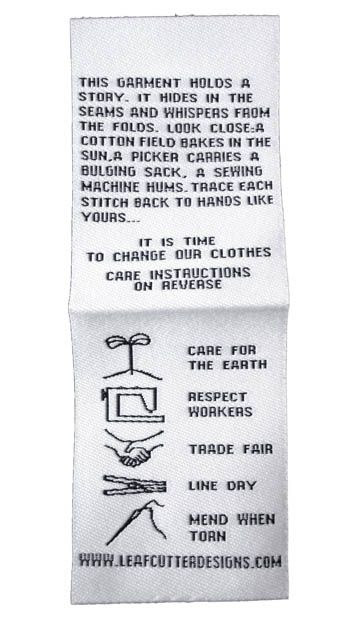 "change our clothes"  leafcutterdesigns Changing Clothes, Master Thesis, Clothes Tag, Ethical Shopping, Organic Fabric, Fashion Revolution, Garment Labels, Conscious Fashion, Clothing Tags