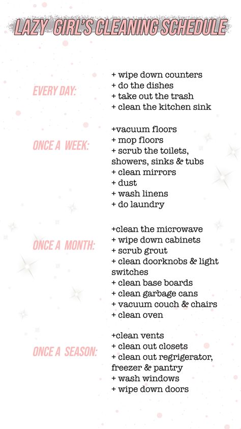 Healthy Schedule Life, Cleaning For Lazy People, Lazy Girl Cleaning Schedule, 3 Day Cleaning Schedule, New House Cleaning Supply Checklist, Small Apartment Cleaning Schedule, Lazy Cleaning Schedule, That Girl Schedule, Cleaning Schedule For Working Women