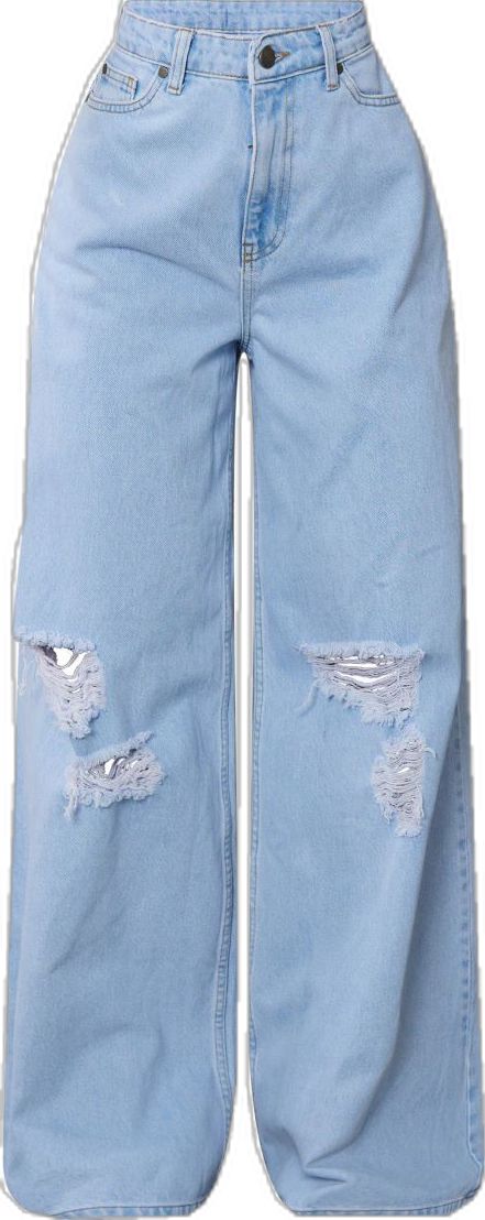 Light Blue Wash Knee Rip Extreme Wide Leg Jeans | PrettyLittleThing US Fruit Outfit, Expensive Items, Offline By Aerie, Look Books, Cute Looks, Flower Background Wallpaper, Hole In One, Flower Background, School Clothes