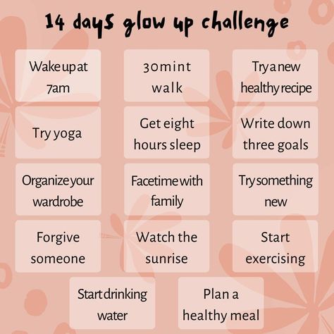 Glow Up 2 Weeks Before School, 1 Day Glow Up Challenge, How To Glow Up 1 Week Before School, Glowup Challenge 1 Week, 31 Day Glow Up Challenge, Winter Break Glow Up Challenge, 7 Days Glow Up Challenge, 7 Day Glow Up Challenge, Appearance Change Ideas