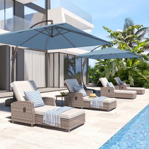 Wildon Home® Nexus Outdoor Wicker Chaise Lounge & Reviews | Wayfair Pool Loungers Chaise Lounges, Poolside Furniture, Wicker Chaise Lounge, Pool Chairs, Pool Lounge, Sunbrella Cushions, Flamingo Party, Luxury Pool, Pool Furniture