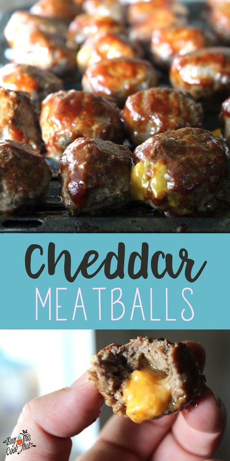 Cheddar Meatballs, Party Food Meatballs, Holiday Party Food, Tailgate Appetizers, Stuffed Meatballs, Hamburger Dishes, Cheese Stuffed Meatballs, Appetizer Meatballs, Holiday Party Foods