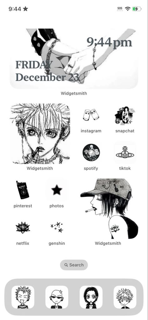 Nana Themed Homescreen, Nana Ios Layout, Nana Iphone Layout, Nana App Icons, Nana Homescreen Layout, Nana Phone Theme, Nana Phone Layout, Deathnote Icons, Nana Wallpaper Iphone