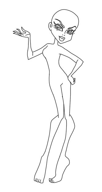 Monster High Body Base Coloring Pages Bratz Body Template, Monster High Oc Template, Monster High Body Reference, Monster High Pose Reference, Monster High Body Base Drawing, Monster High Templates, Monster High Body Base, Monster High Character Base, Monster High Base