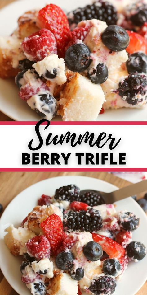 This summer berry trifle is the best picnic dessert ever. It is wonderful for summer because it is is light, refreshing and so tempting on a hot summer day. Beautiful to look at and healthy too. Summer Trifle Desserts, Easy Berry Trifle, S’mores Trifle, S’mores Trifle Dessert, Summer Bbq Desserts, Summer Berry Trifle Recipe, Berry Trifle With Vanilla Pudding, Summer Trifle, Light Summer Desserts