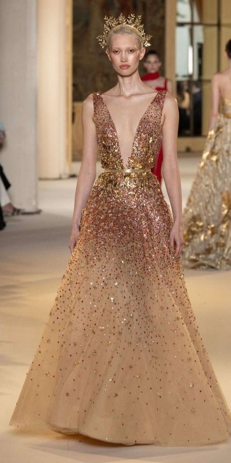 Tony Ward, Western Dresses, Fall 2024, Dress Up, Prom, Couture, My Style, Fashion Design, Gold