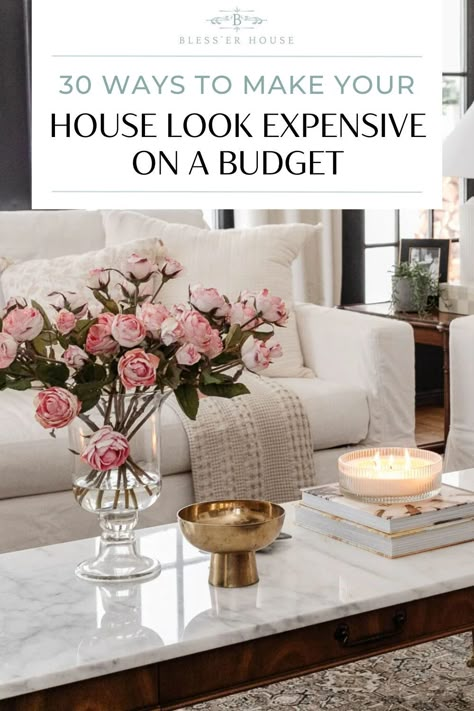 High End House Interior Design, How To Make Your Living Room Look Expensive, How To Make Your House Look Luxurious, Luxury Home Staging, Non Aesthetic Home, How To Make Your Home Look Expensive, How To Make Your House Look Expensive, Expensive Looking Decor, Make Home Look Expensive