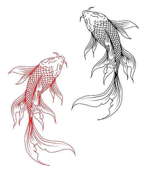 Mens Coy Fish Tattoo, Pisces Fish Tattoo Stencil, Koi Line Drawing, Koi Fish Drawing Side View, Leg Tattoo Japanese Style, Coi Drawings, Koi Fish Stencil Tattoo Designs, Koi Fish Swimming Upstream Tattoo, Japanese Fish Illustration Outline Koi Fish Tattoo, Koi Fish Stencil Tattoo Designs, Koi Fish Ink Drawing, Black And White Koi Fish Tattoo, Coy Fish Tattoo Stencil, Tattoo Pisces, Upper Leg Tattoos, Back Of Leg Tattoos, Koi Fish Swimming