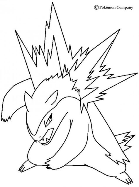 Typhlosion Pokemon coloring page. More Fire Pokemon coloring sheets on hellokids.com Pokemon Lunala, Raikou Pokemon, Pokemon Entei, Entei Pokemon, Dragon Pokemon, All Legendary Pokemon, Pokemon Coloring Sheets, Baby Pokemon, Pokemon Sketch