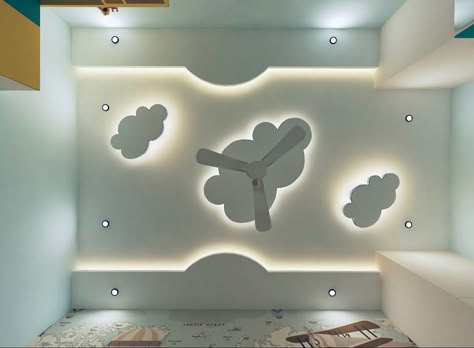 Pop ceiling Design for kids room Fall Seeling Design Simple For Bedroom, Kids False Ceiling Design, Small Bedroom Ceiling Design Modern, Kids Room Pop Ceiling Design, Roof Pop Design For Bedroom, Children Bedroom Ceiling Design, Children Bedroom False Ceiling Design, Kids Bedroom Ceiling Design, Kids Room False Ceiling Design