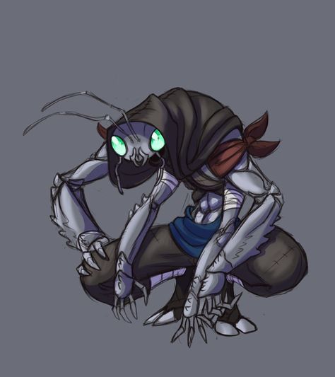 Bug Character Art, Bug Monster Concept Art, Beetle Fursona, Archeologist Character Design, Bug Character Design, Bug Person, Thri Kreen, Bug People, Bug Monster