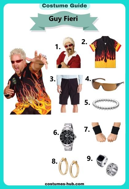 Guy Fieri Costume Guy Fieri Costume Girl, Guy Fiery Costumes, Guy Fieri Couple Costume, Guy Fieri Halloween Costume, Guy Ferrari Costume, Guy Fieri Costume, Funny Costume, Solo Costume, Diy Halloween Costumes Easy