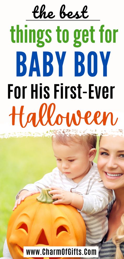 Here are some spooktacularly adorable gift ideas for the baby boy's first Halloween. Great for nephew, grandkids, grandson, etc. #firsthalloween #giftidea #babyboy Halloween Gifts For Grandkids, Halloween Buckets Ideas, Gifts For Baby Boy, Gifts For Newborn, Diy Halloween Treats, Halloween Gift Ideas, Baby Boy Halloween, Halloween Gift Bags, Newborn Halloween