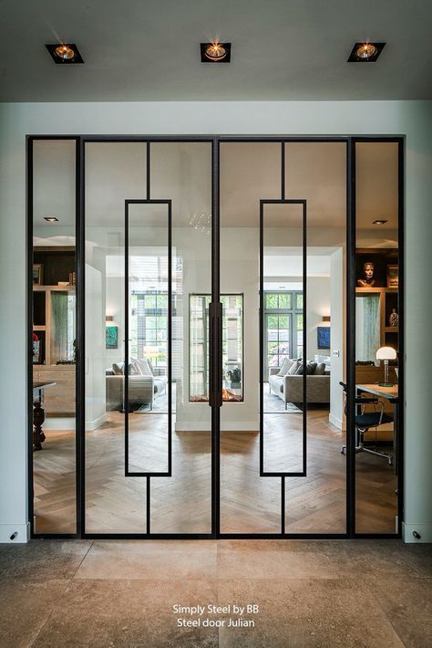 Porte In Ferro, Interior Vintage, Door Glass Design, Glass Doors Interior, Partition Design, Gothic House, Room Doors, Design Case, Sliding Door