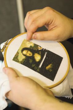 Is Cross Stitch Art? Or Craft? | Lord Libidan Mona Lisa Cross Stitch, Cute Kittens Images, Just Cross Stitch, New York Museums, Quilt Festival, Stitch Art, Diy Clothing, Create Words, A Craft