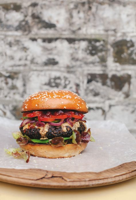 Easy Veggie Burger, Anna Jones, Vegan Fast Food, Tomato Relish, Vegetarian Cookbook, Burger Buns, Parenting Blog, Time Magazine, Veggie Burger