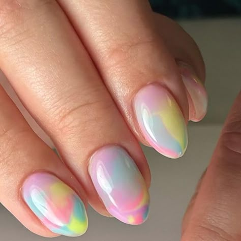 Melissa Robillard | Nail Artist | Nail Educator on Instagram: "Can you say obsessed?? . These sherbet tie dye nails are giving me all the good vibes ✌🏻 . #tiedyenails #marblenails #nailinspo #neonnails" Ty Dye Nails, Marble Spring Nails, Pastel Birthday Nails, The Dye Nails, Pink Watercolor Nails, Spring Nails Blooming Gel, Neon Marble Nail Designs, Blended Nails, Pink Tie Dye Nails