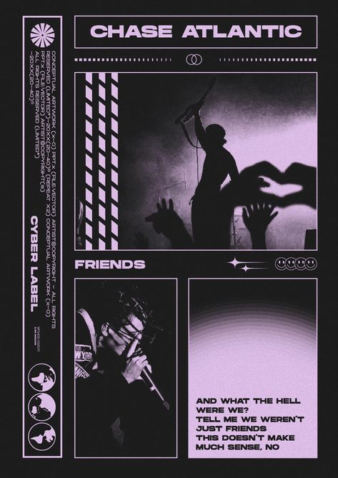 poster design brutalism Chase Atlantic Poster, Purple Poster, Conceptual Artwork, Music Poster Ideas, Chase Atlantic, Music Poster Design, Poster Room, Lyric Poster, Black And Purple