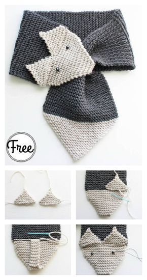 Fox Scarf Pattern, Knitting Scarf, Fox Scarf, Crocheted Scarf, Knitting Patterns Free Scarf, Free Scarf, Kids Scarf, Hand Knit Scarf, Scarf Knitting Patterns