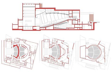 New Municipal Theater, Vicenza STUDIO VALLE ARCHITETTI ASSOCIATI Theatre Plan, Auditorium Plan, Theater Plan, Auditorium Architecture, Cinema Architecture, Concert Hall Architecture, Church Building Design, Auditorium Design, Theater Architecture