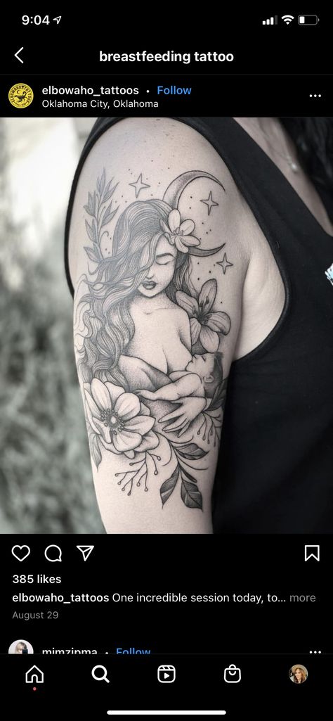 Warrior Mother Tattoo, Motherhood Goddess Tattoo, Statement Tattoos For Women, Motherhood Half Sleeve Tattoo, Mother Sleeve Tattoo Ideas, Tattoo Ideas Motherhood, Mother Earth Goddess Tattoo, Motherly Tattoo, Mom Goddess Tattoo