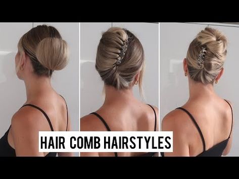 Hair Comb Hairstyles // How to use a hair comb - YouTube Hair Comb Tutorial, How To Use Hair Combs, French Comb Hairstyle, Hair Comb Styles, Hair Comb Hairstyles, French Comb, Comb Hairstyle, Voluminous Bun, Pentecostal Hairstyles