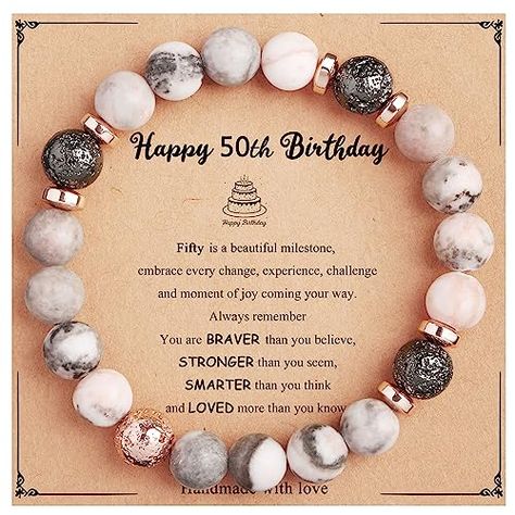 Sister 50th Birthday Gift Ideas, 50 Year Old Birthday Ideas Women, 50th Birthday Presents For Women, 50th Birthday Gift Ideas For Women, 13th Birthday Gifts, Birthday Women, Bday Gift, 80th Birthday Gifts, Birthday Bracelet