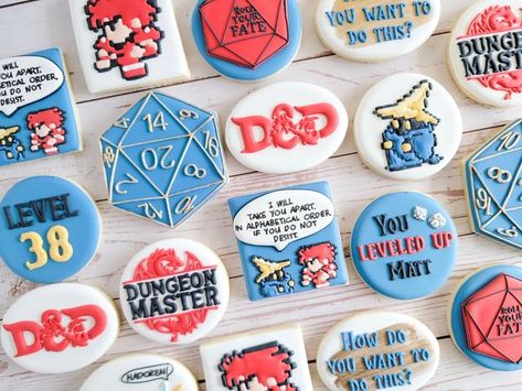 Dungeons And Dragons Cookies, Dnd Cookies, Cutout Cookie, Anna Maria Island Florida, Dragon Cookies, Dragon Party, Baking Company, Cookies Decorated, Iced Cookies