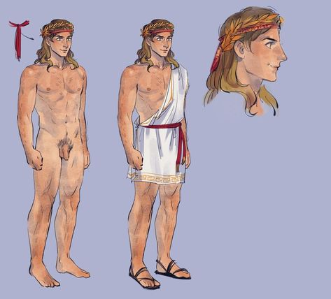 Greek Character Art Male, Korean Male Drawing, Greek Oc Male, Ancient Greek Character Design, Caracter Designer Illustration, Greek God Oc, Greek Character Design, Mha Oc Male, Himbo Oc