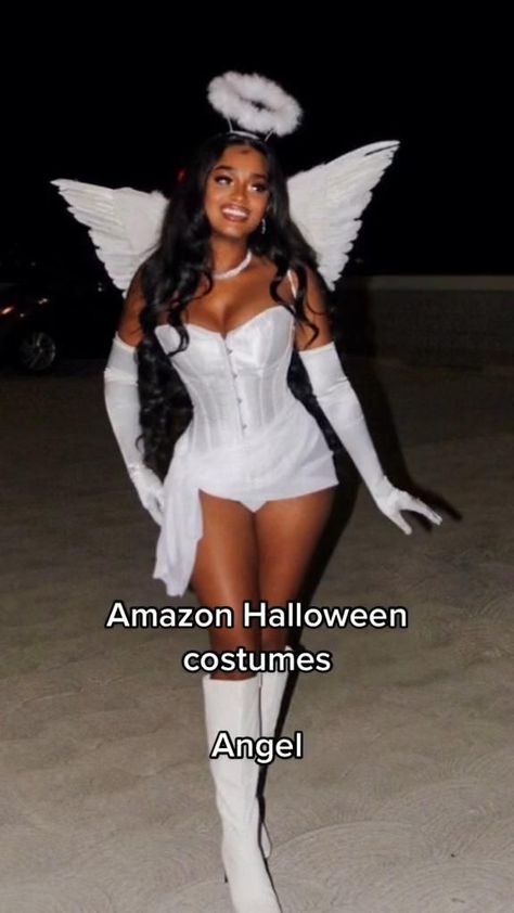 Pin on hallowen costumes for women 2021 Women Halloween Costumes, Angel Halloween, Angel Halloween Costumes, Cute Group Halloween Costumes, Halloween Costumes For Teens Girls, Girl Halloween Costume, Halloween Coustumes, Hot Halloween Outfits, Duo Halloween Costumes