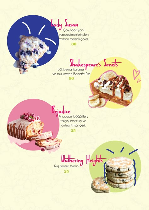 Menu Design Cute Menu Ideas Design, Baking Graphic Design, Menu Ideas Design Creative, Menu Illustration Design, Cake Menu Design Ideas, Dessert Menu Design Ideas, Menu Website Design, Cake Menu Design, Dessert Menu Design