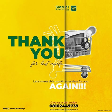 Thank you from Smartmarket9ja Thank You Design Poster, Thank You Social Media Post, Thank You Poster Ideas, Thank You Banner, Thank You Poster Design, Thank You Flyer, Thank You Flyer Design, Promotion Design Poster, Ads Graphic Design