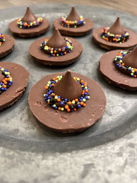 Witches Hat Dessert, Witches Hat Cookies, Buffalo Ranch Chicken Dip, Christmas Crock, Witch Hat Cookies, Fudge Stripe Cookies, Buffalo Ranch Chicken, Air Fryer Recipes Appetizers, Hat Cookies