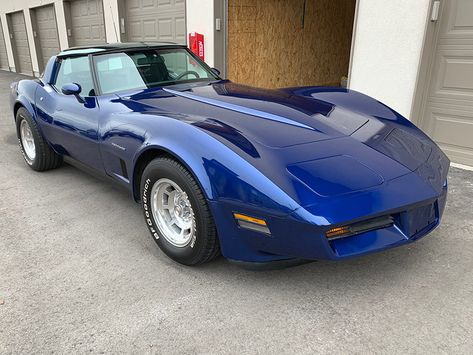 1982 blue Chevy Corvette T-Top 1980 Corvette, Chevy Corvette For Sale, 1982 Corvette, Used Corvettes For Sale, Corvette Car, Used Corvette, Chevrolet Corvette C4, Corvette Summer, Car Builds