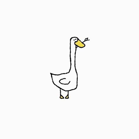 #Animation #Goose #Cartoon #Stick Goose Clipart Cute, Goose Doodle Tattoo, Goose Doodle Cute, Cartoon Goose Drawing, Simple Goose Drawing, Goose Line Drawing, Easy Goose Drawing, Goose Tattoo Ideas, Goose Painting Easy