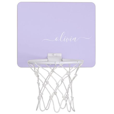 Basketball Hoop In Bedroom, Lavender Basket, Bedroom Purple, Mini Basketball Hoop, Mini Basketball, Bachelorette Party Gift, Mini Basketballs, Script Monogram, Basketball Hoops