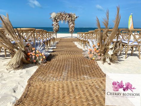 CBD383 Weddings at the beach, luxury aisle deocration with dry foliagea at Finest Playa mujeres, Riviera Maya Mexico designed by Cherry Blossom #luxuryweddingceremony #beachweddingceremony #ceremonyideas #beachweddings #tulumweddingflorist #weddingstrends #weddingstyling #weddingflowers #bridesrealweddings #luxurybeachweddings #weddingdecorideas #rivieramayaweddingflorist #finestweddings #Aisledecoration Weddings At The Beach, Finest Playa Mujeres, Beach Wedding Aisles, Beach Luxury, Mexico Design, Aisle Flowers, Riviera Maya Mexico, Wedding Beach Ceremony, Mini Wedding