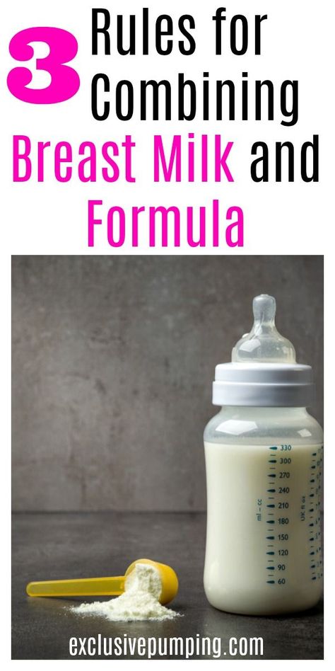 When you're supplementing with formula, you might wonder if you can mix breast milk and formula in the same bottle. And what are the rules for mixing breastmilk and formula? Click to read 3 things you should know before combining breast milk and formula together! #breastfeeding #breastmilk #formula #babyhacks How To Supplement With Formula, Ounces Of Formula By Age, How Long Can Formula Milk Sit Out, Combo Feeding Breast Milk And Formula, How Much Breastmilk By Age, Formula Storage, Exclusive Pumping, Pumping Tips, Formula Milk