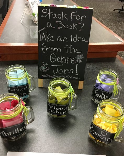 Fun Library Displays, Library Decorations School, Book Shop Ideas, Library Activities Elementary, Library Decorating Ideas Elementary, Book Display Ideas Library, School Library Decorating Ideas, Teen Library Programs, Book Store Ideas