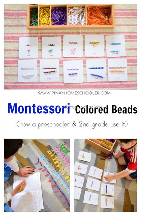 Montessori Beads, Math For Preschoolers, Montessori Math Activities, Home Montessori, Montessori Activities Preschool, Montessori Kindergarten, Montessori Work, Preschool Montessori, Montessori Color