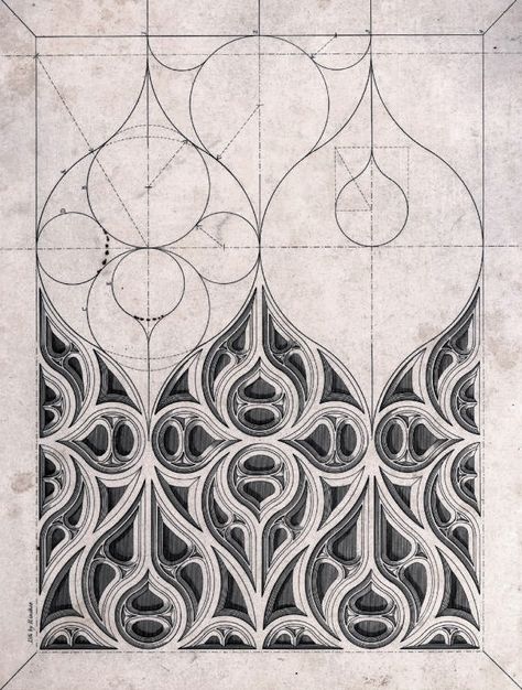 Gothic Tracery, B Smith, Gothic Windows, Gothic Pattern, Ornament Drawing, Gothic Design, Geometry Art, Gothic Architecture, Architecture Sketch