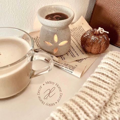 Enjoy the comforting warmth of cozy autumn days with our wax melts ☕️🍂 . . DM for order! ✉️ . . #autumnvibes #cozyhome #waxmelts #fall #homefragrance #waxmelts #decorinspiration #candlemaking #handmade#handpured #waxmelts #handmadeproducts #burners #ceramicburners Wax Melter Aesthetic, Wax Melt Aesthetic, Melt Aesthetic, Wax Melt Burner, Wax Melter, Wax Melters, Autumn Days, Cozy Autumn, Autumn Cozy